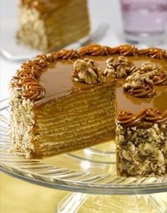 Torta Panqueque Lucuma, Manjar, Nuez